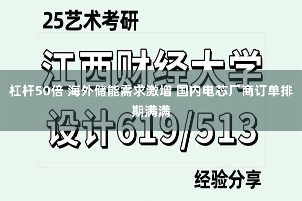 杠杆50倍 海外储能需求激增 国内电芯厂商订单排期满满