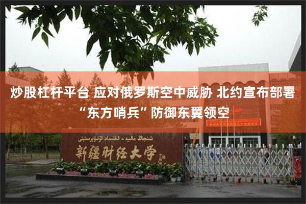 炒股杠杆平台 应对俄罗斯空中威胁 北约宣布部署“东方哨兵”防御东翼领空